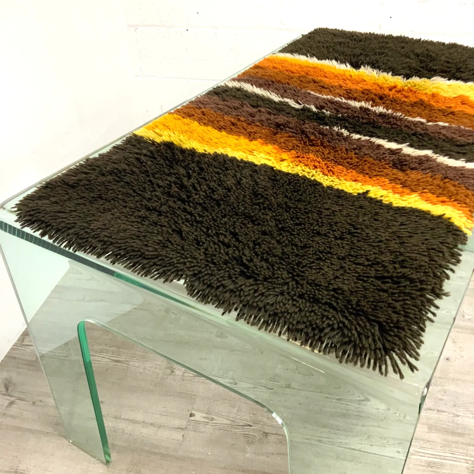 Desso Rug Shag Dralon Wool 60s 70s Vintage Mid Century 70cmx 140cm photo Textiles