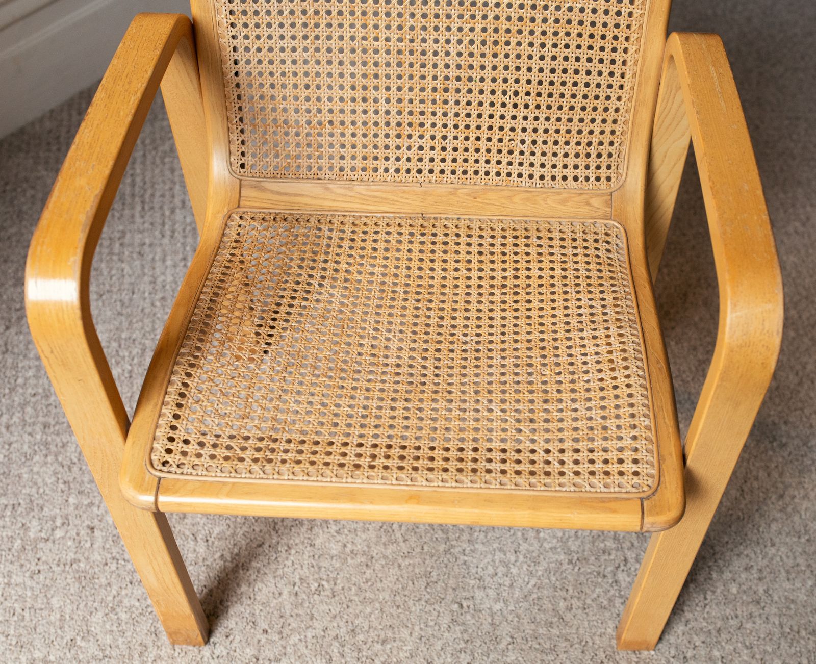 photo vintage Pair Of Mid Century Beech/Cane Chairs By Olivo Pietro, Italy, 1970’s
