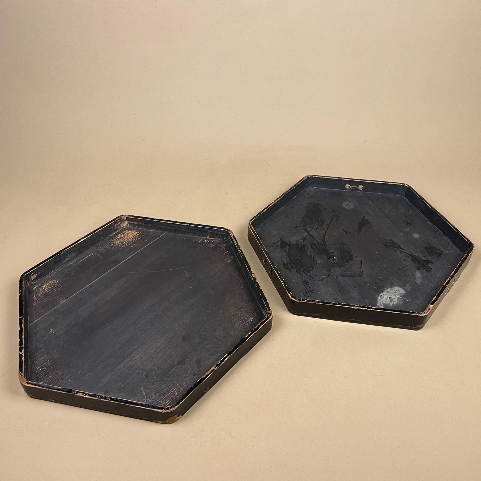 photo furniture Antique Chinese Wooden Red Lacquer Box Hand Painted Oriental Decorative Storage Box Asian Art Collectible Hexagon Lidded Lid