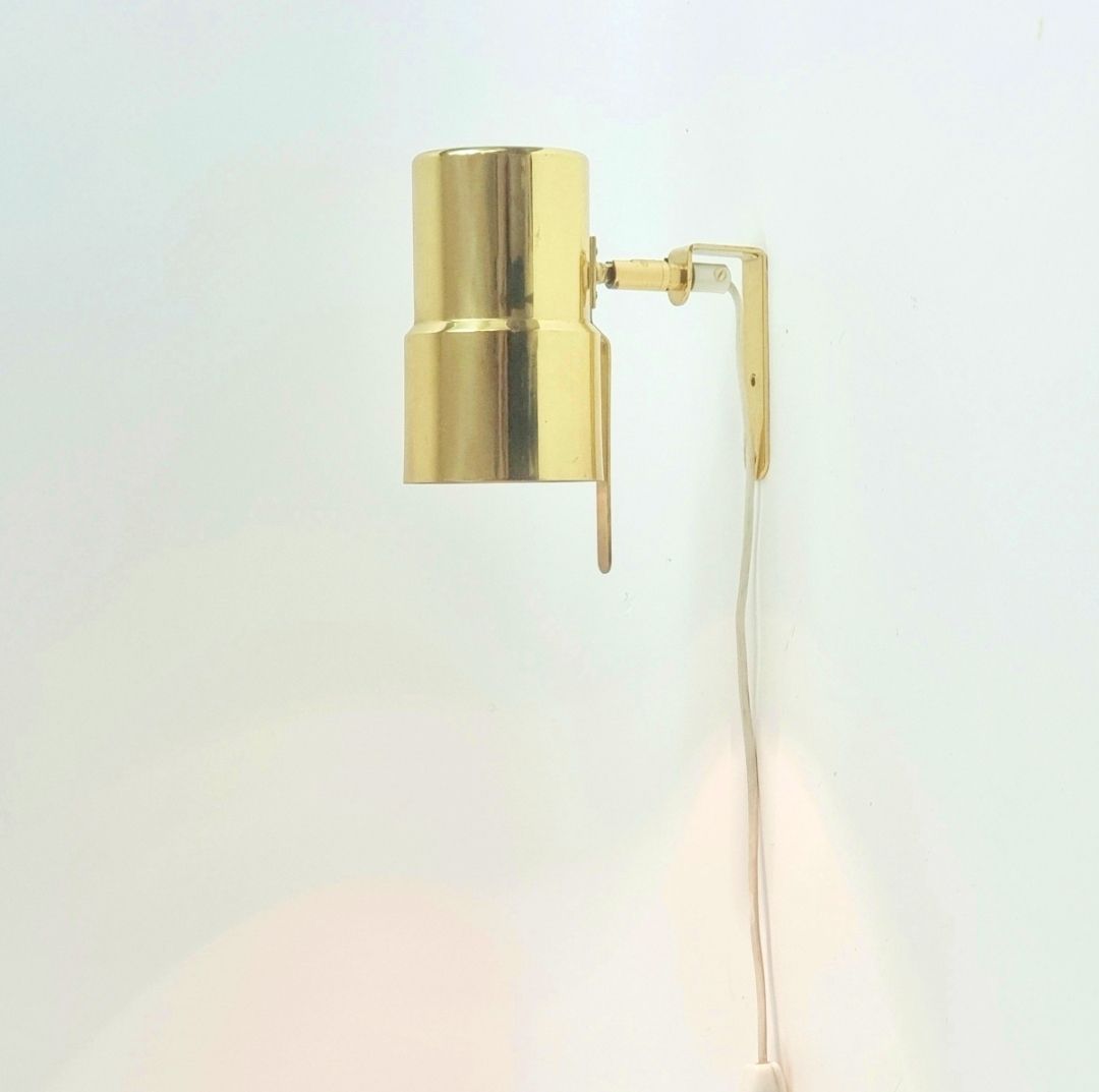 Paar Mid Century Scandinavische Messing Wandlampen Van Hans Agne Jakobsson, Model V 324, Zweden, Jaren 1960 photo vinterior