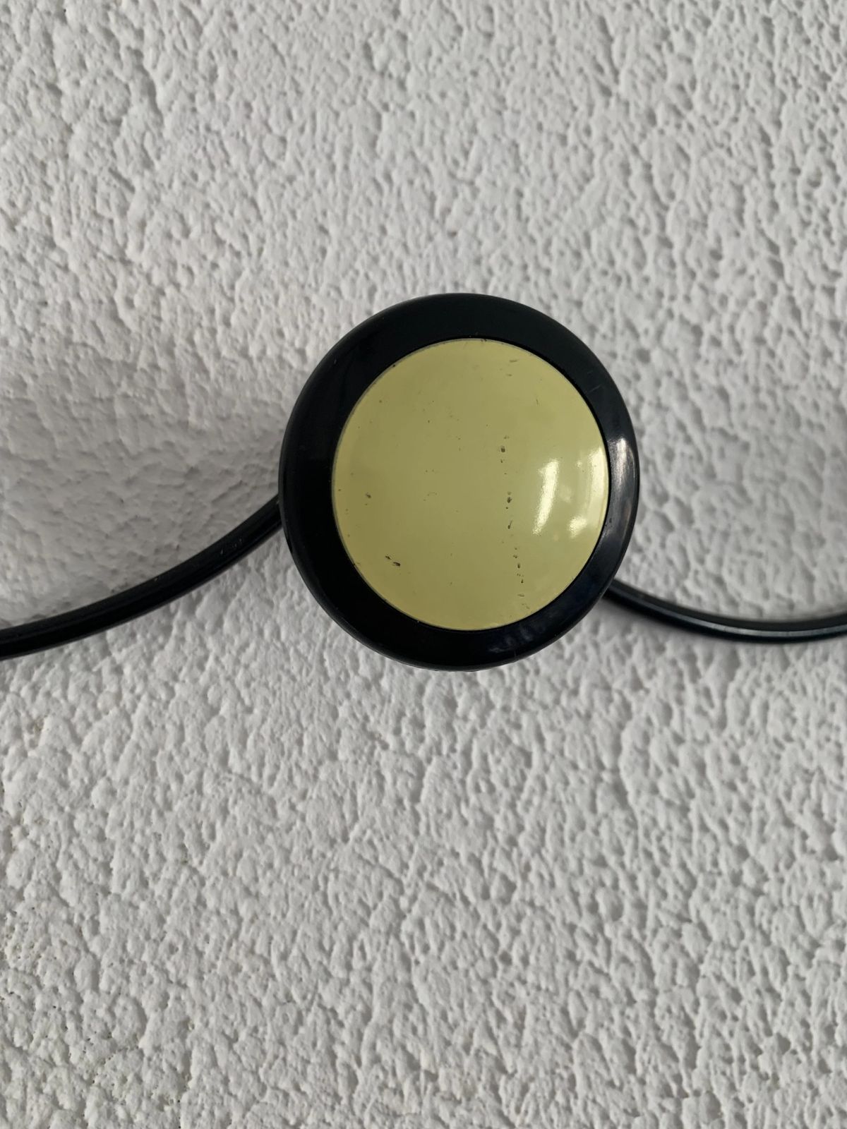 Vintage 1960s Wall Mounted Coat Rack In Banana Yellow With 4 Hooks   65 X 7 Cm photo 119.0