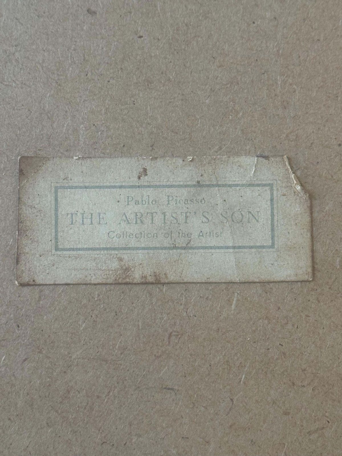 Mid Century Pablo Picasso ‘The Artist’s Son’ Vintage Print – Framed With Original Provenance Label photo Art