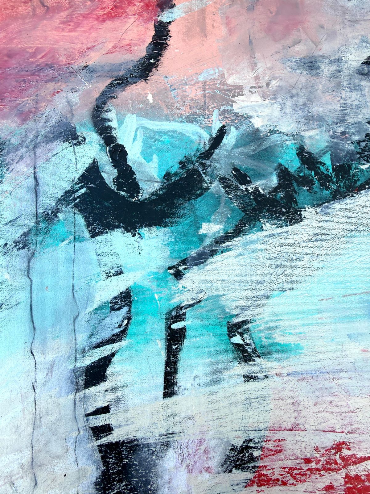 Nerea Caos Abstract Abstract Female Figure, Expressionist Gestural Acrylic On Canvas 2025 photo buy