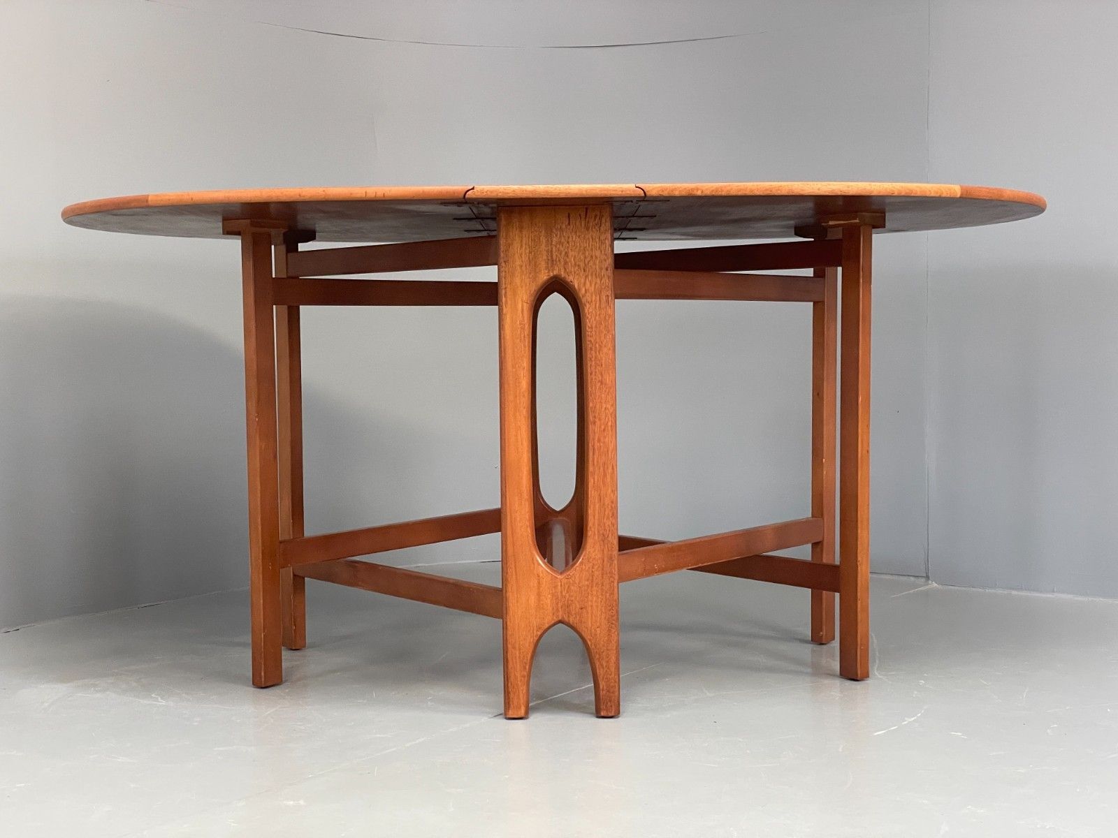 Vintage Teak Dropleaf Table By Jentique 1960s Oval Beech Retro Eb11695 Mwoo photo 350.0
