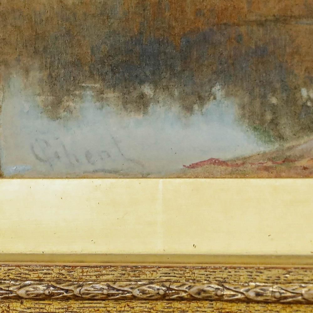 Peter Ghent (1856 1911) Framed Watercolour, Tal Y Cafn Ferry photo vinterior