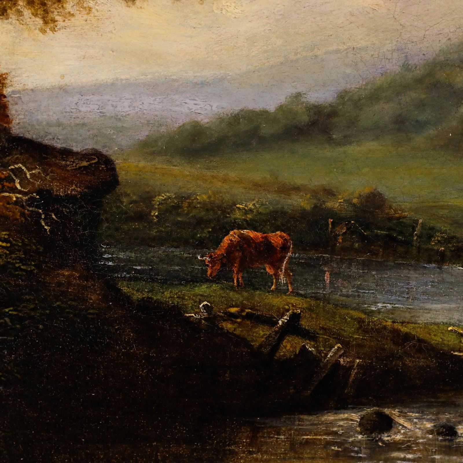 For Restoration Mid 19th Century Oil By The Watermill photo vinterior