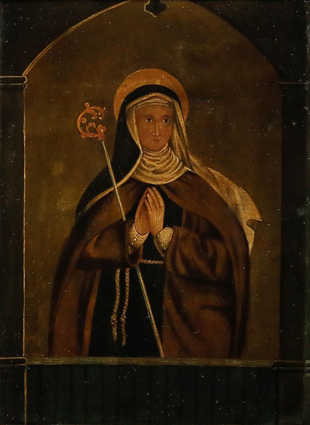 19th Century Oil St. Colette Of Corbie photo furniture