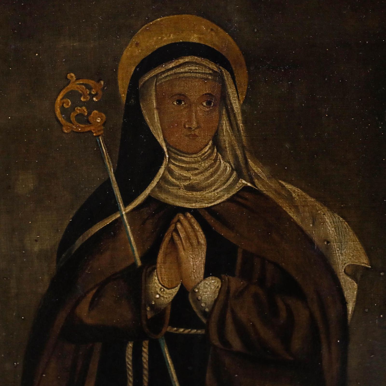 19th Century Oil St. Colette Of Corbie photo Art