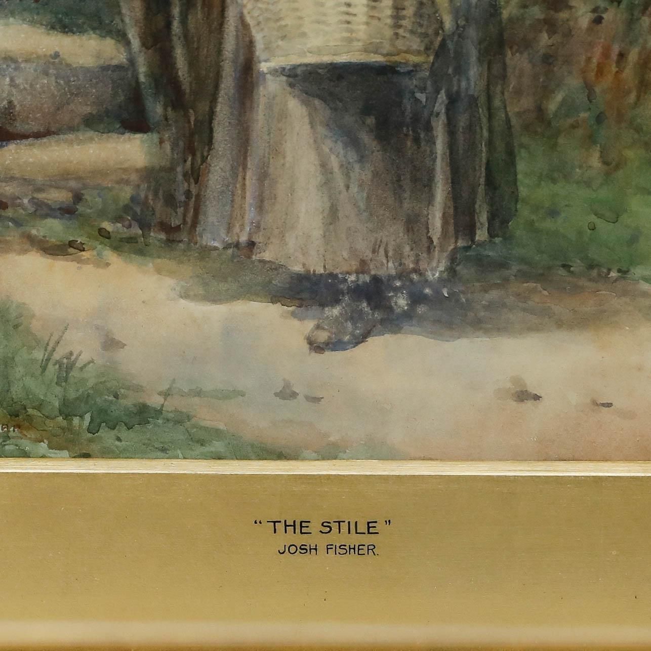Joshua Fisher (1859 1930) Late 19th Century Watercolour, The Stile photo Art