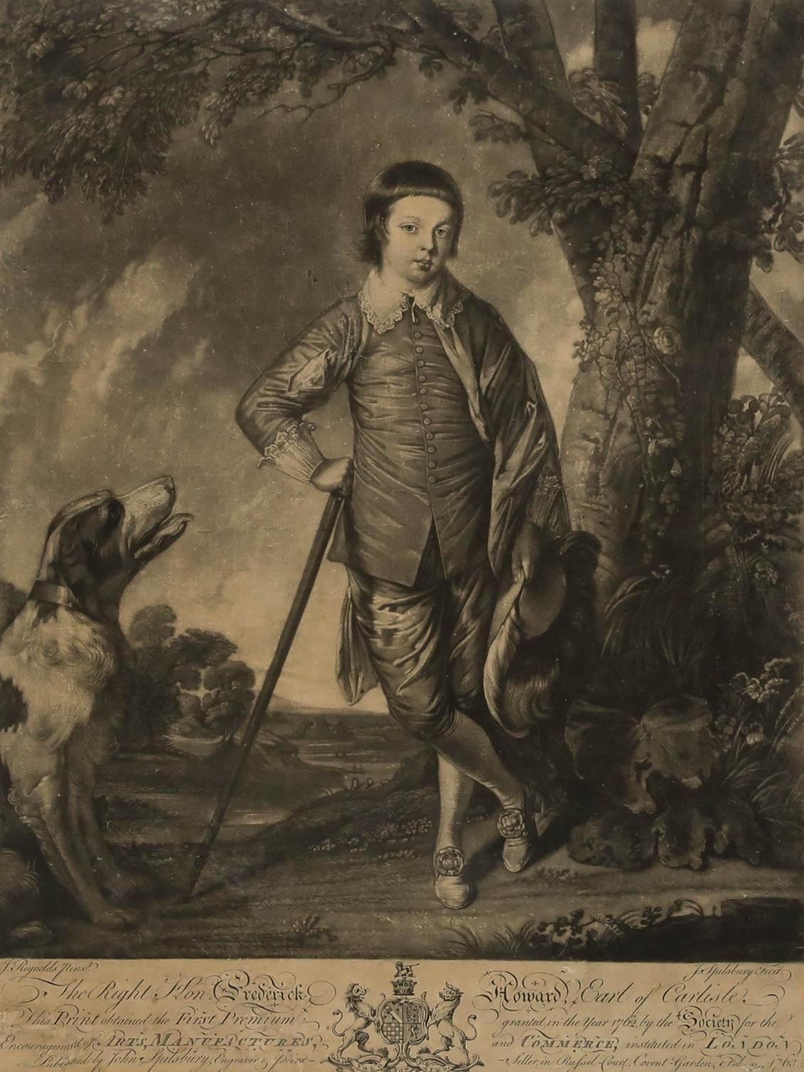 Spilsbury After Reynolds 1763 Mezzotint, The Right Hon. Frederick Howard photo furniture