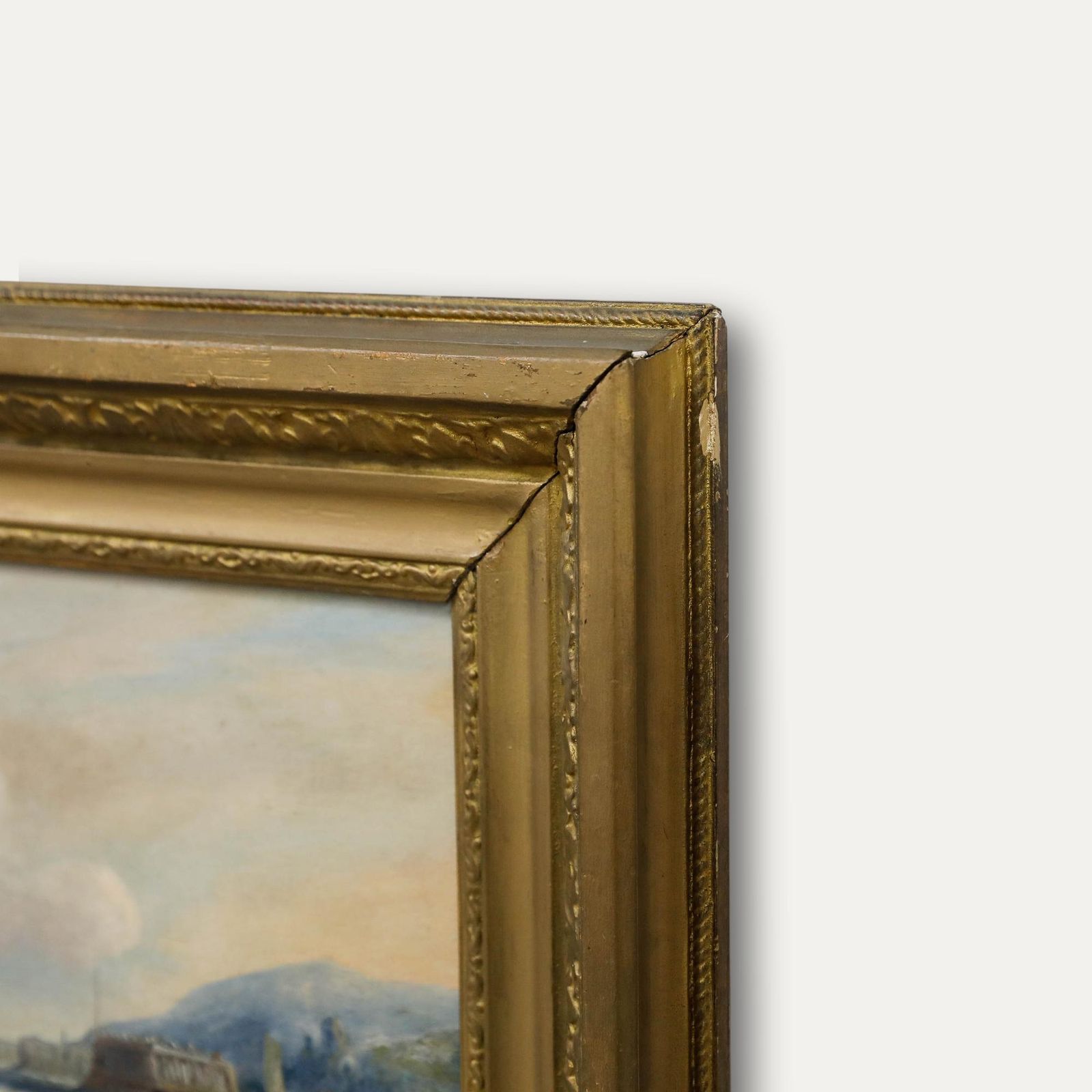 Framed 19th Century Oil Shipping Off The Coast photo vinterior