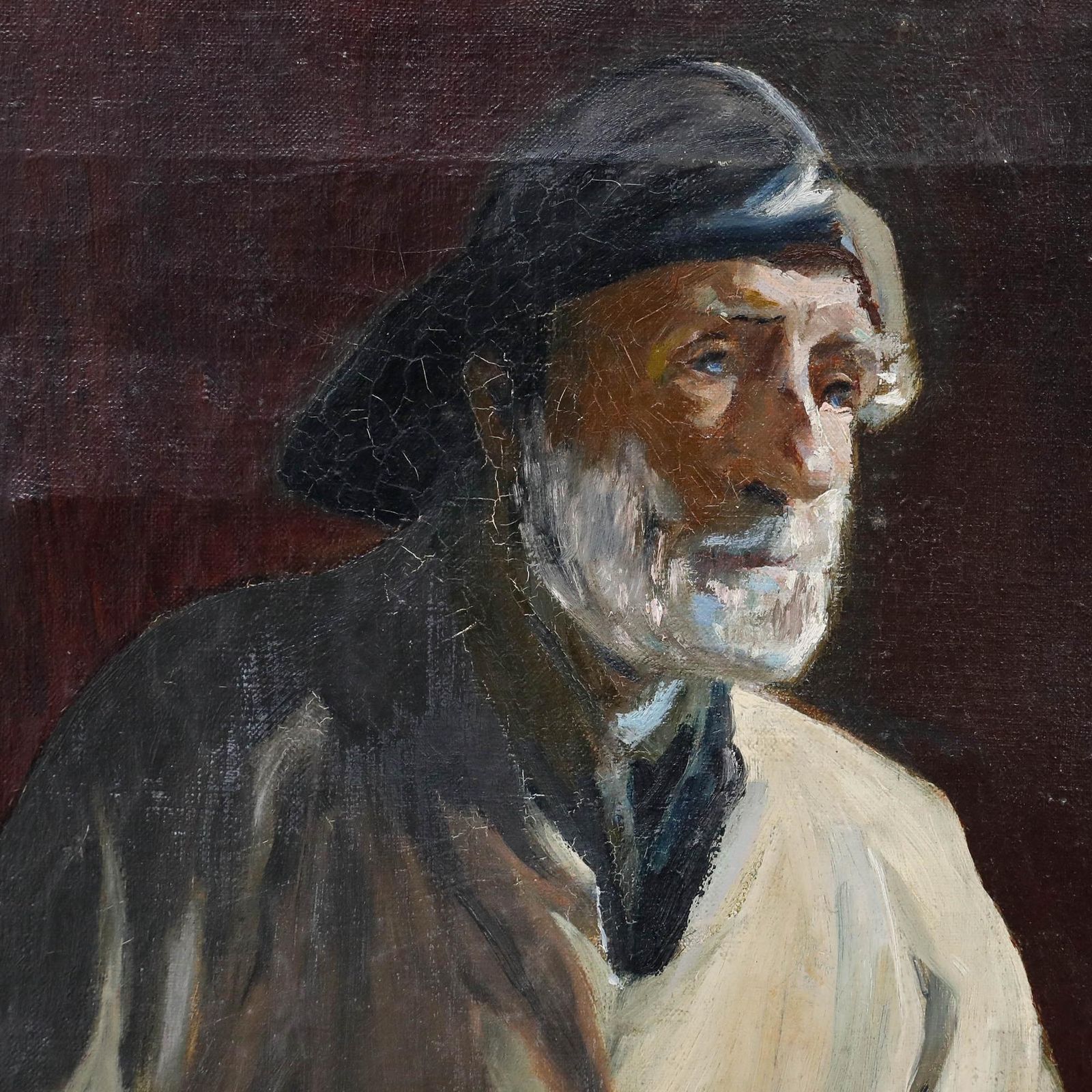 Mid 20th Century Oil Portrait Of A Fisherman photo Art