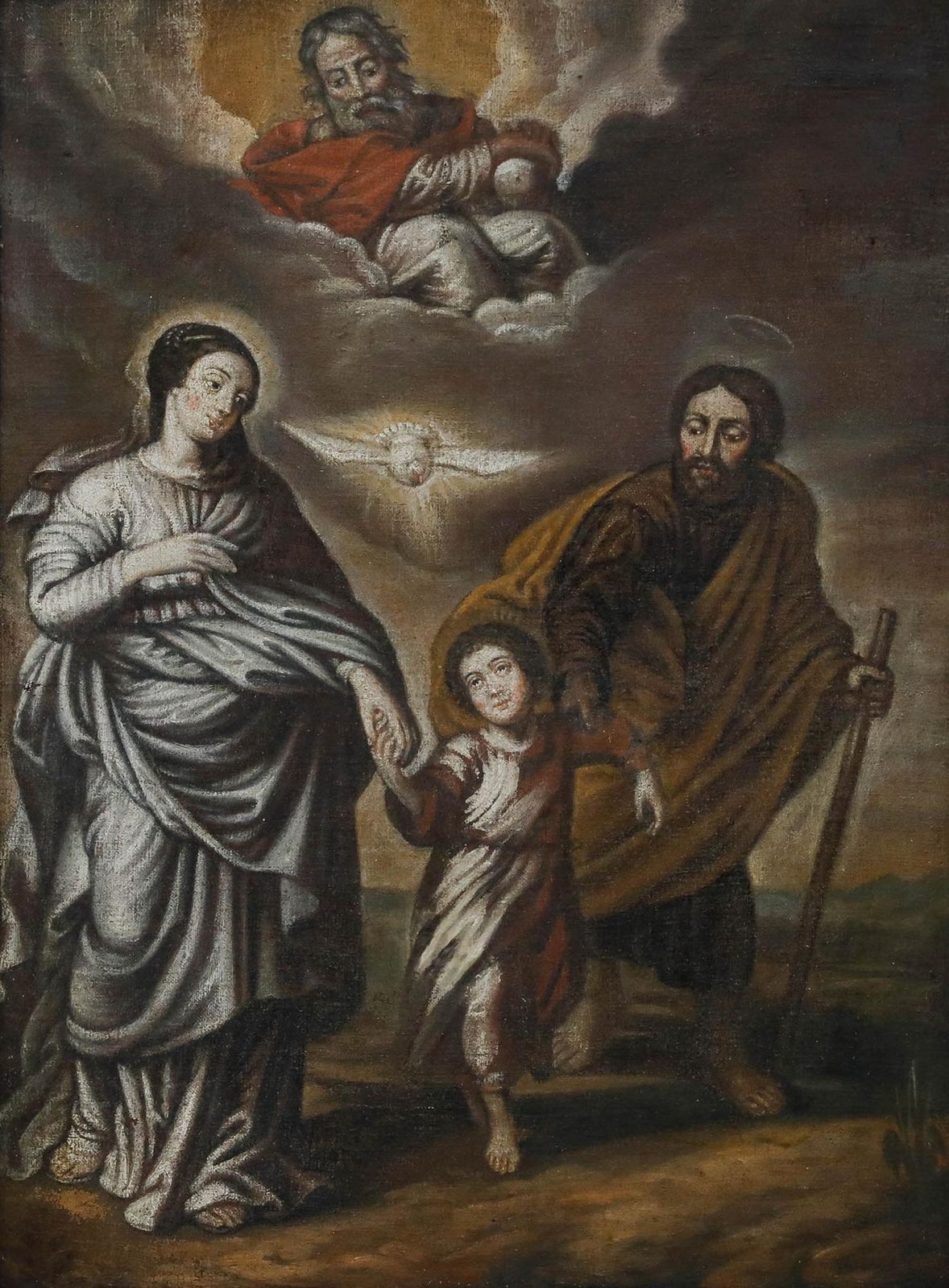 Spanish School 18th Century Oil The Holy Family photo furniture