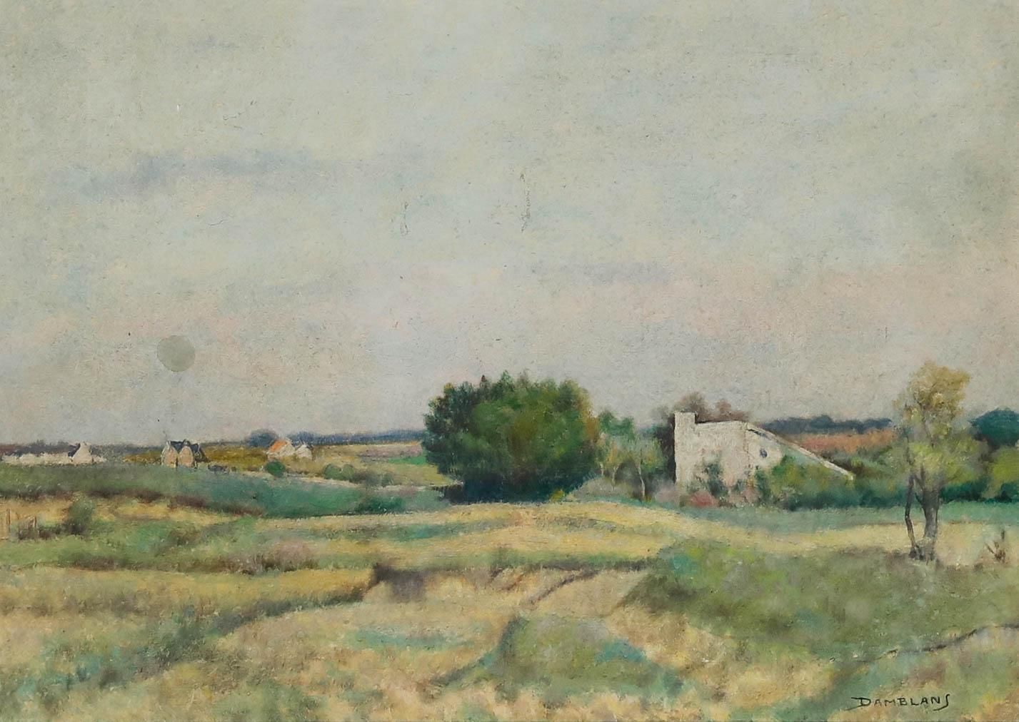 Eugene Damblans (1865 1945) Early 20th Century Oil, Calm In The Country photo furniture