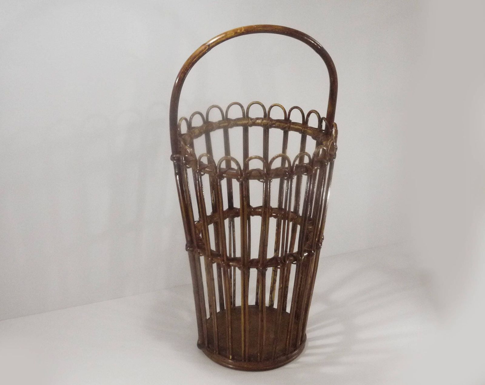 photo for sale French Mid Century Modern Bamboo Umbrella Stand, 1960s