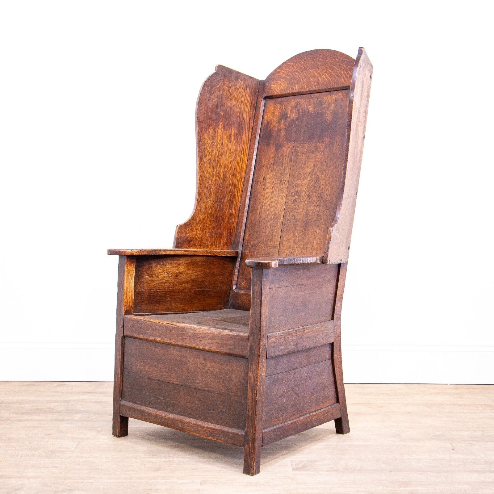 19th Century Country Oak Lambing Chair photo Furniture