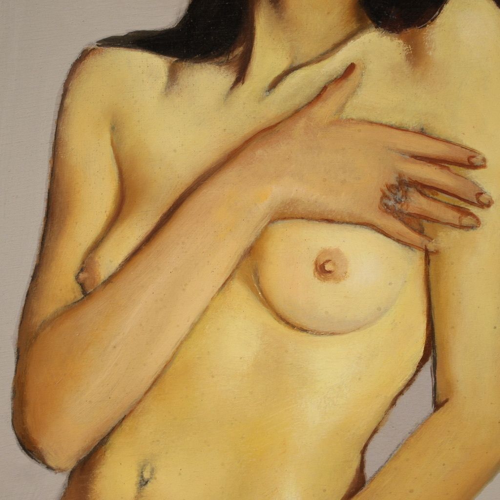 Female Nude Painting Signed By Vellani Marchi Dated 1970 photo Art