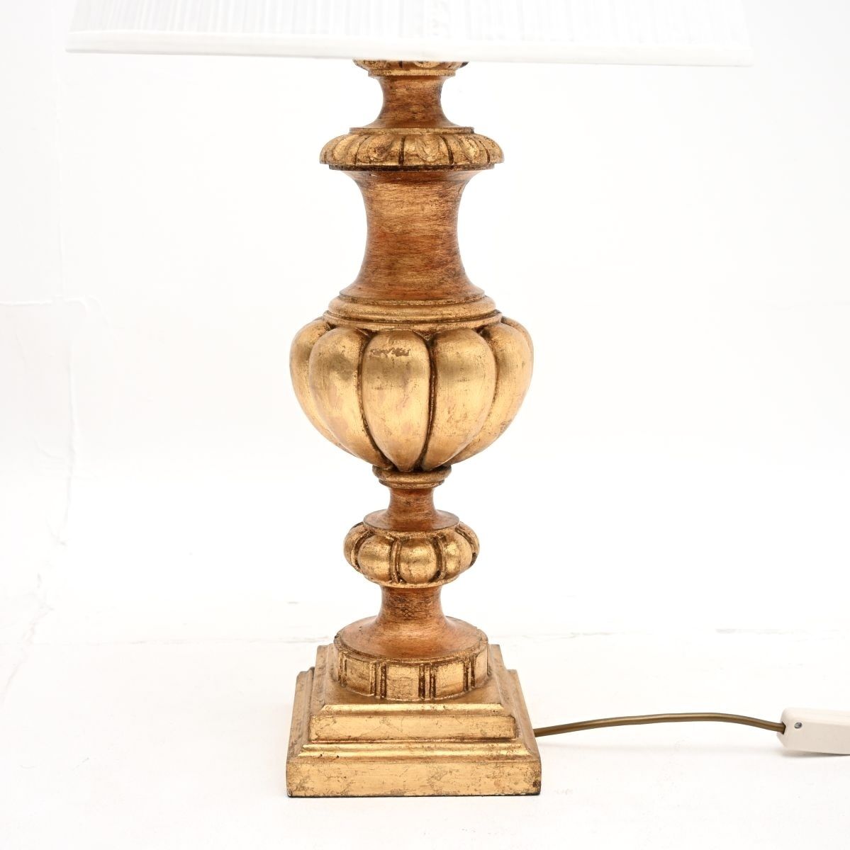 Pair Of Antique French Gilt Wood Table Lamps photo for sale