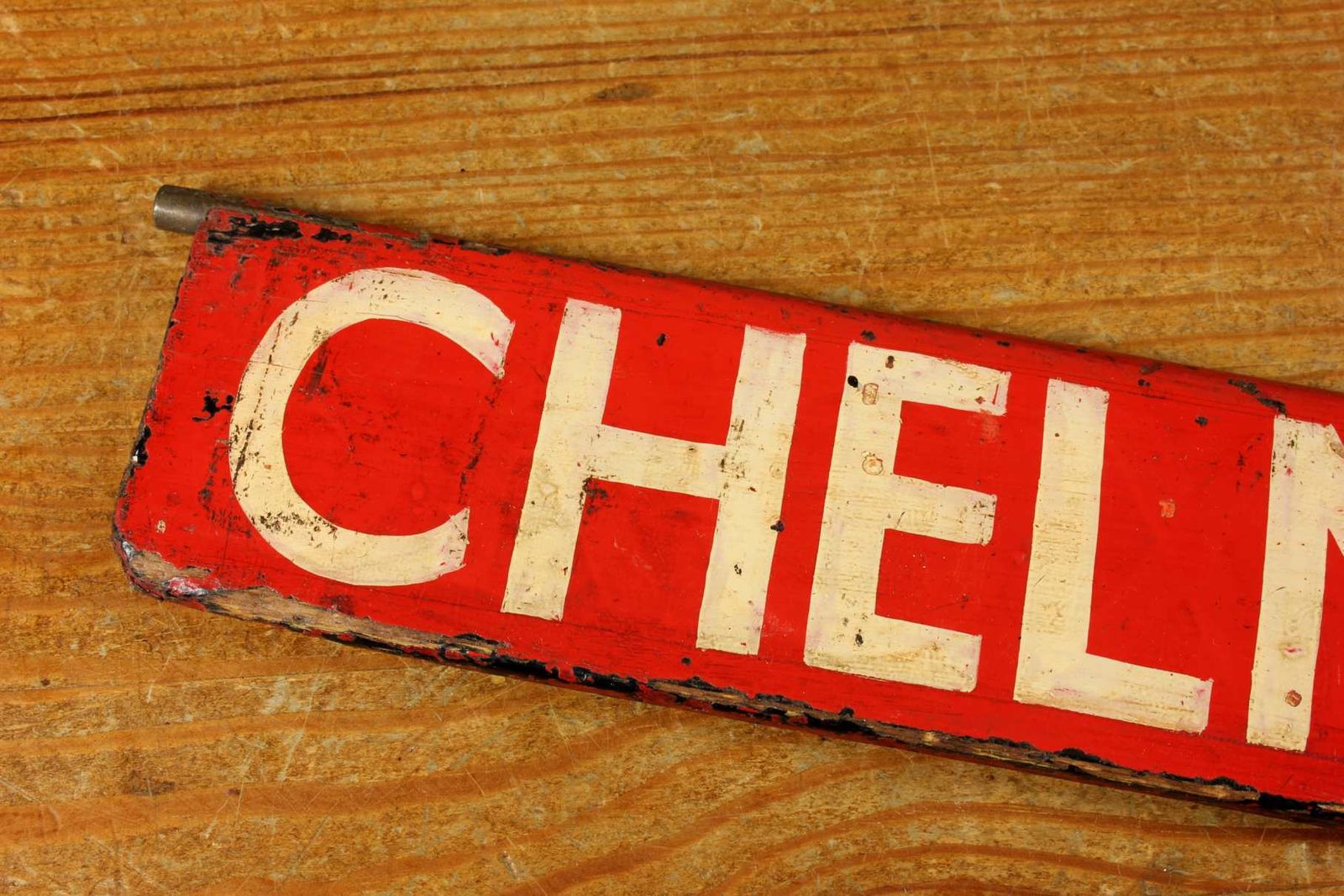 Antique Chelmsford Destination Sign. Train Station Name Plate. C1930. photo Home Decor