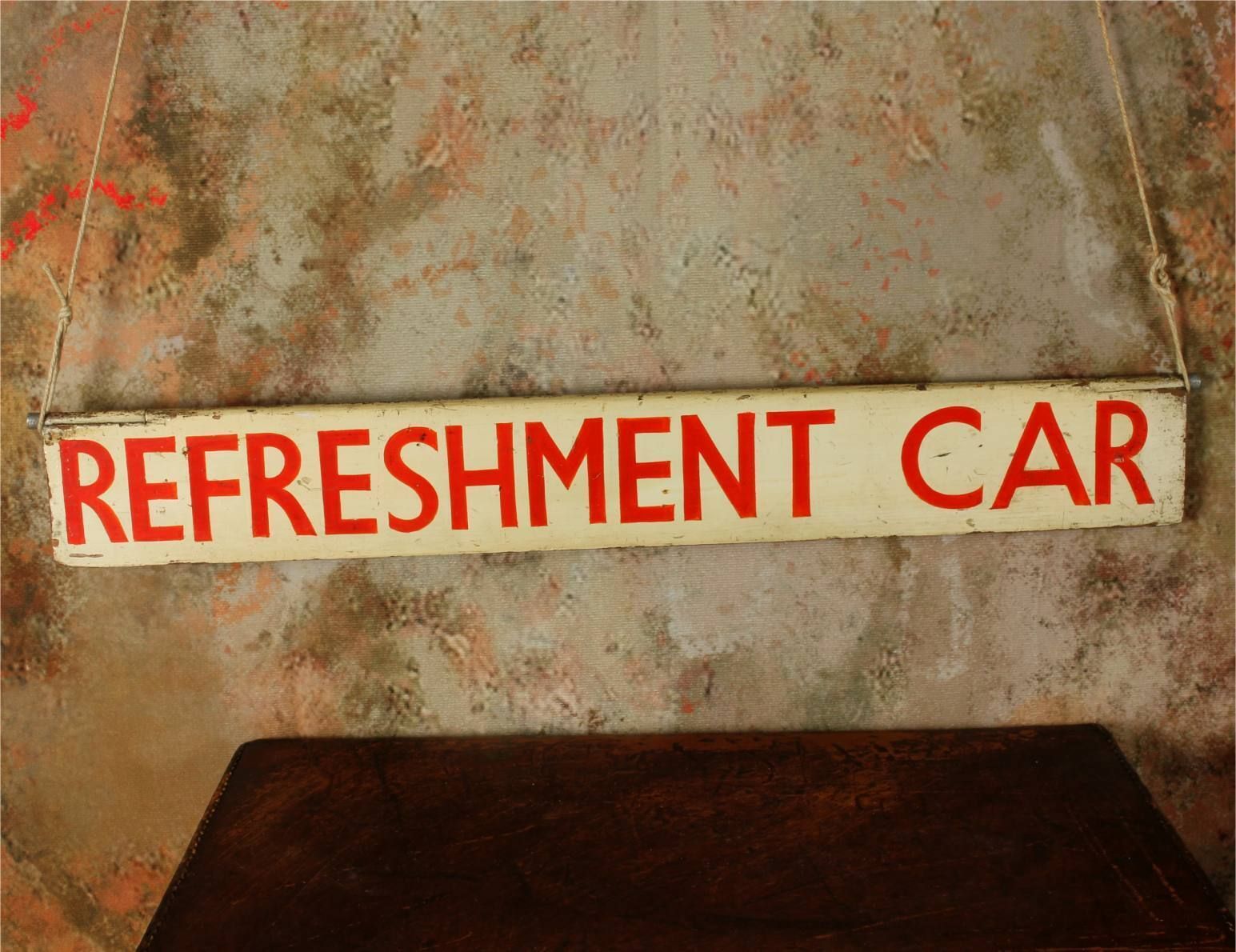 Antique Refreshment Car Railway Station Sign. Train Buffet Sign C1930. photo for sale