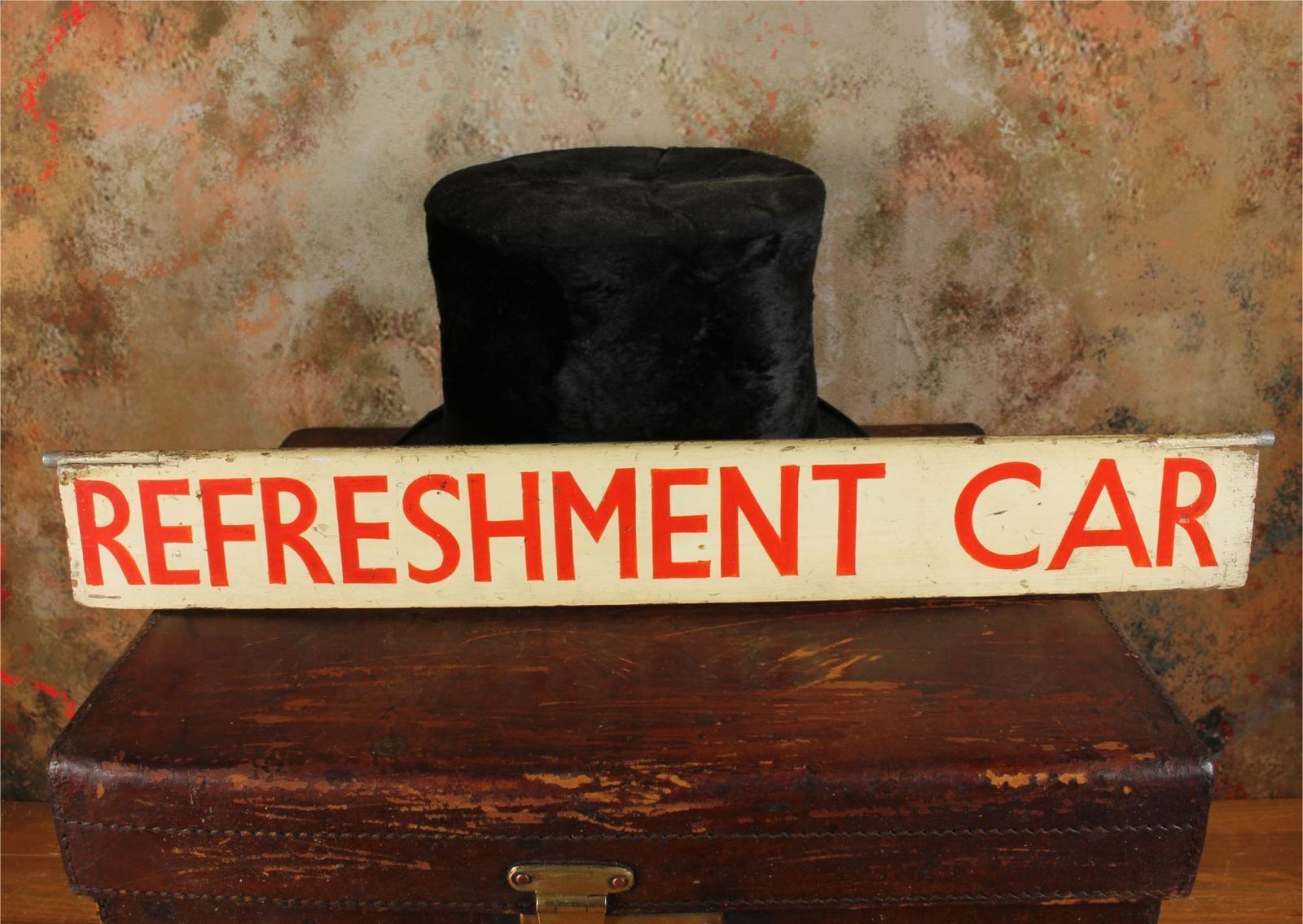 Antique Refreshment Car Railway Station Sign. Train Buffet Sign C1930. photo vinterior