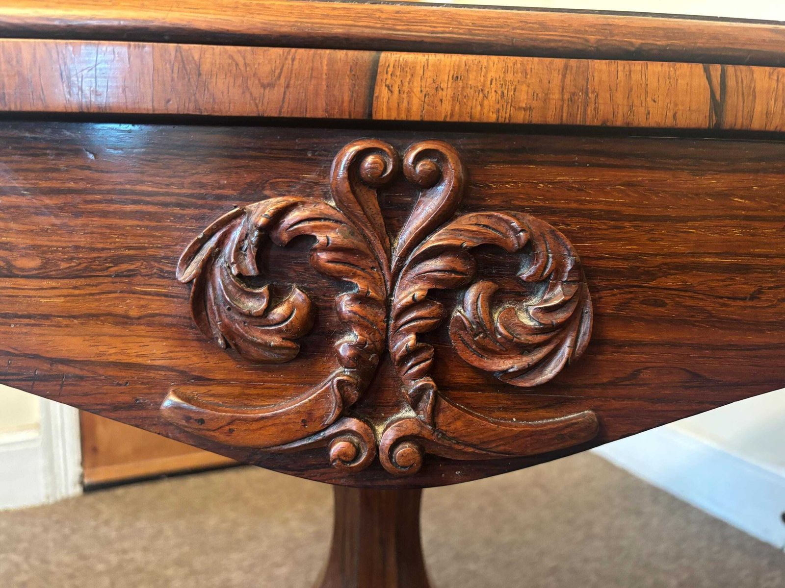 Antique Regency Georgian Rosewood Fold Over Card Games Table Hall Sofa Side 1830 photo for sale