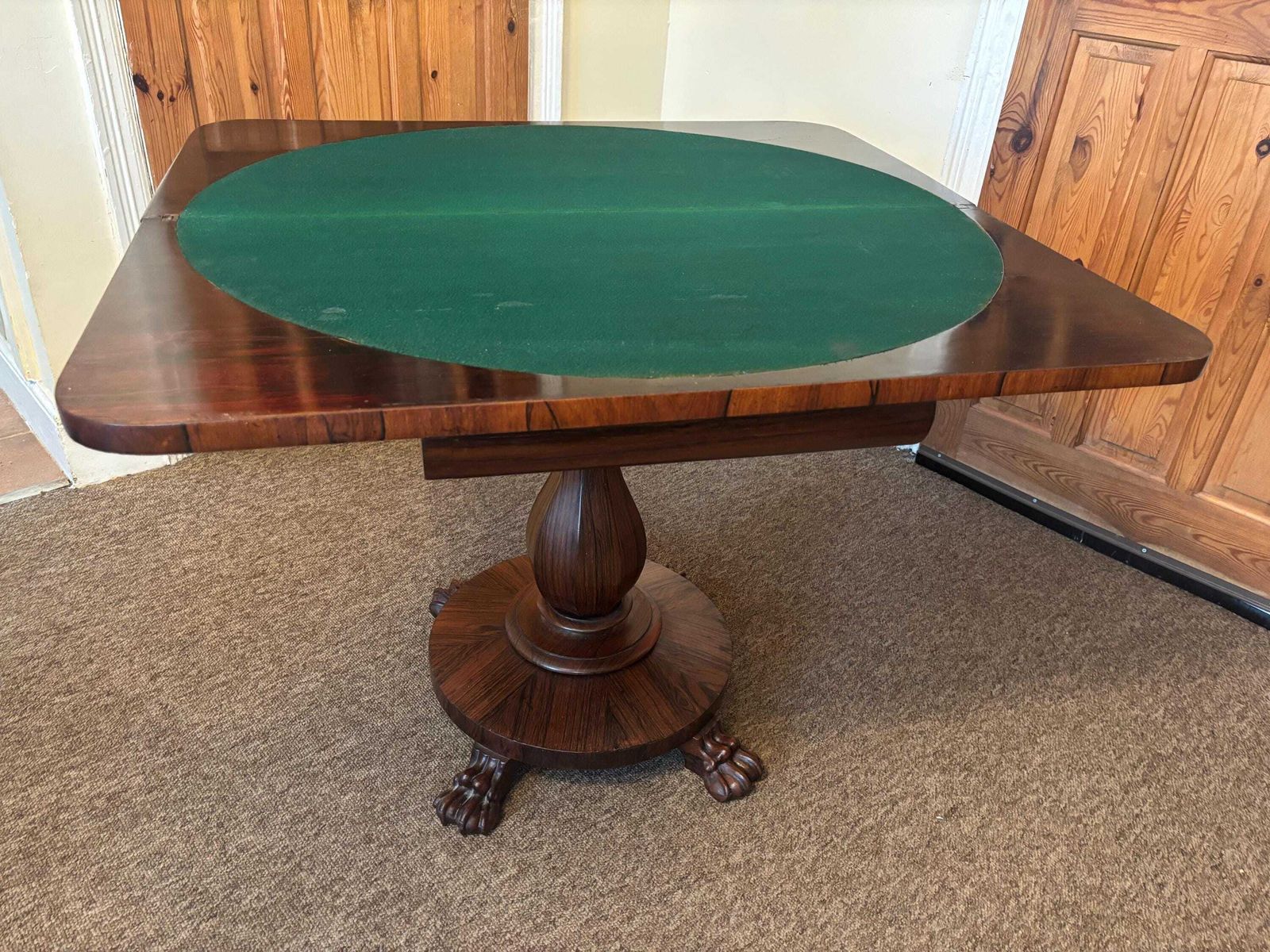 Antique Regency Georgian Rosewood Fold Over Card Games Table Hall Sofa Side 1830 photo Furniture