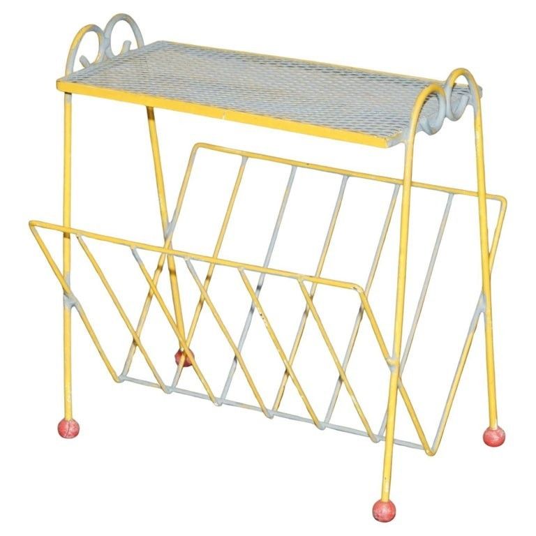 1960's Mid Century Modern Atomic Space Age Magazine Newspaper Rack