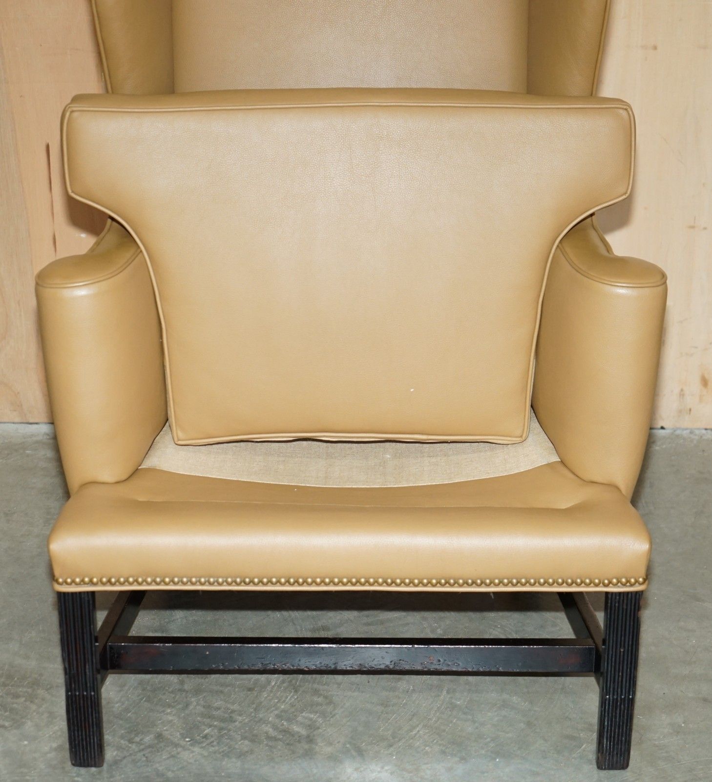 photo for sale Fine Pair Of Original Colonial Williamsburg 4 Cw XX Stamped Wingback Armchairs