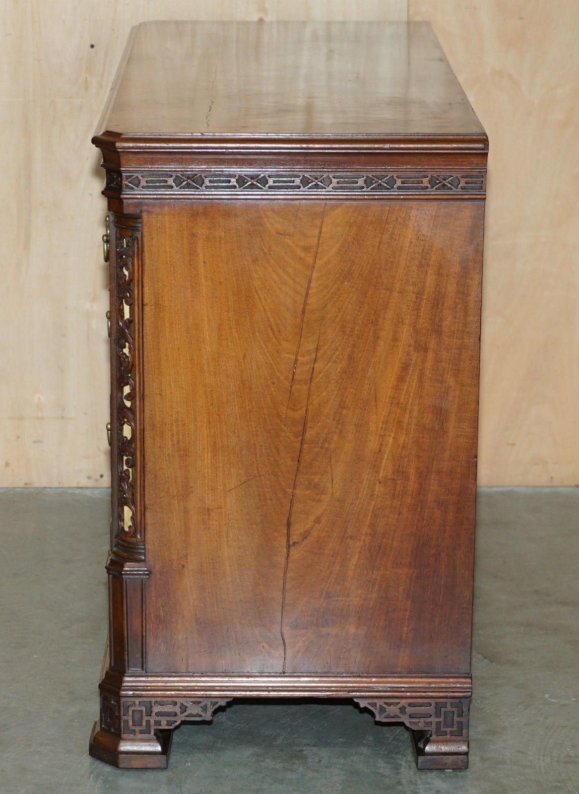 Furniture Fine Antique George III Circa 1770 Thomas Chippendale Walnut Chest Of Drawers photo