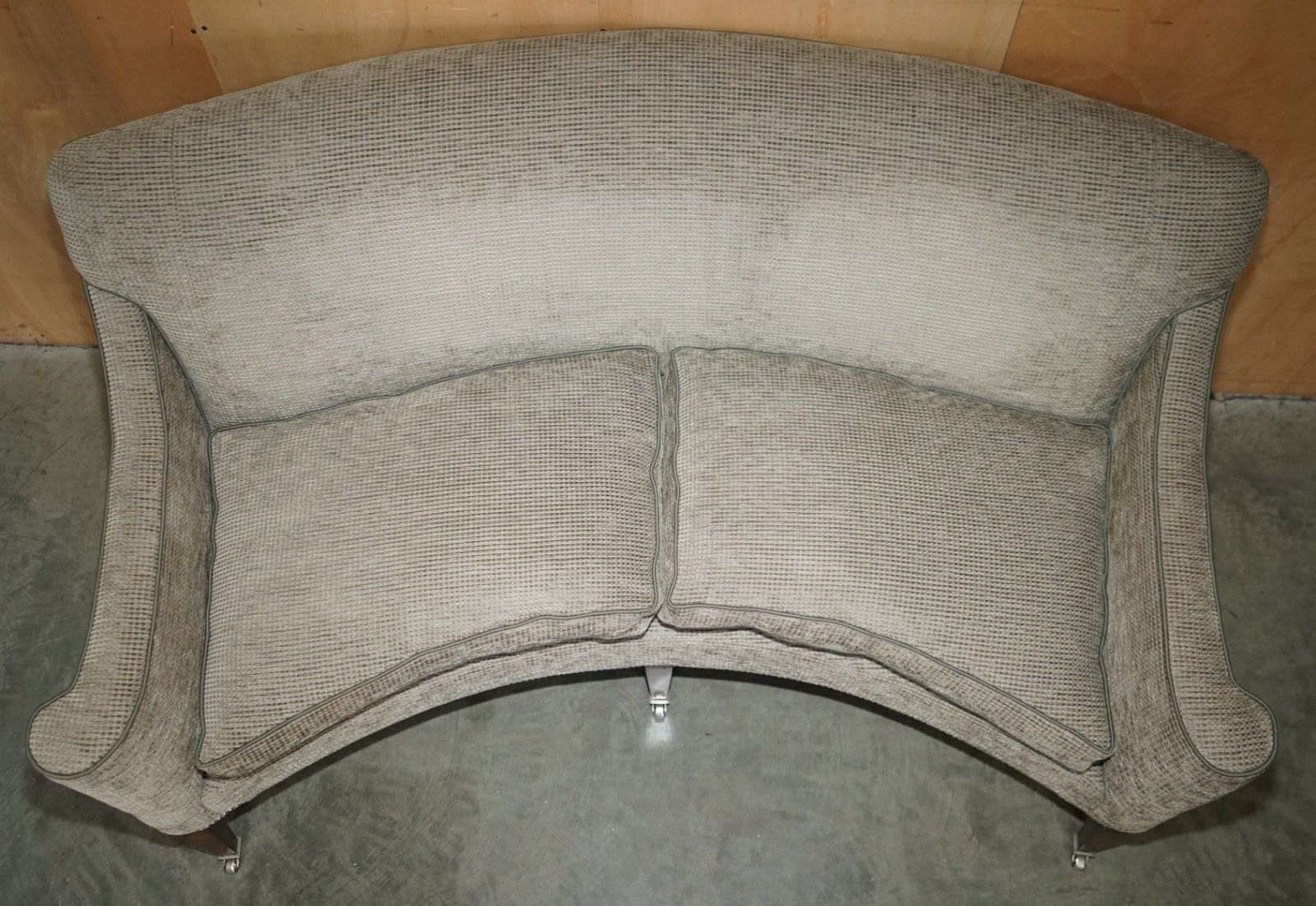 Rrp £7,950 William Yeowood Sylvie Curved 2 Seater Sofa With Oatmeal & Velvet photo Furniture