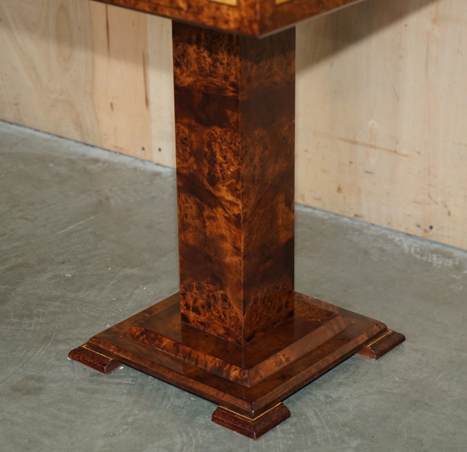 photo for sale Josef Novak  Art Deco Burr & Burl Walnut & Satinwood Chessboard Chess Table