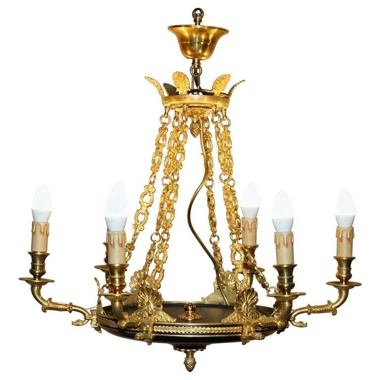 1 Of 4 Rrp £3,995 L'originale Italy 24ct Gold Plated Candle Bronze Chandeliers