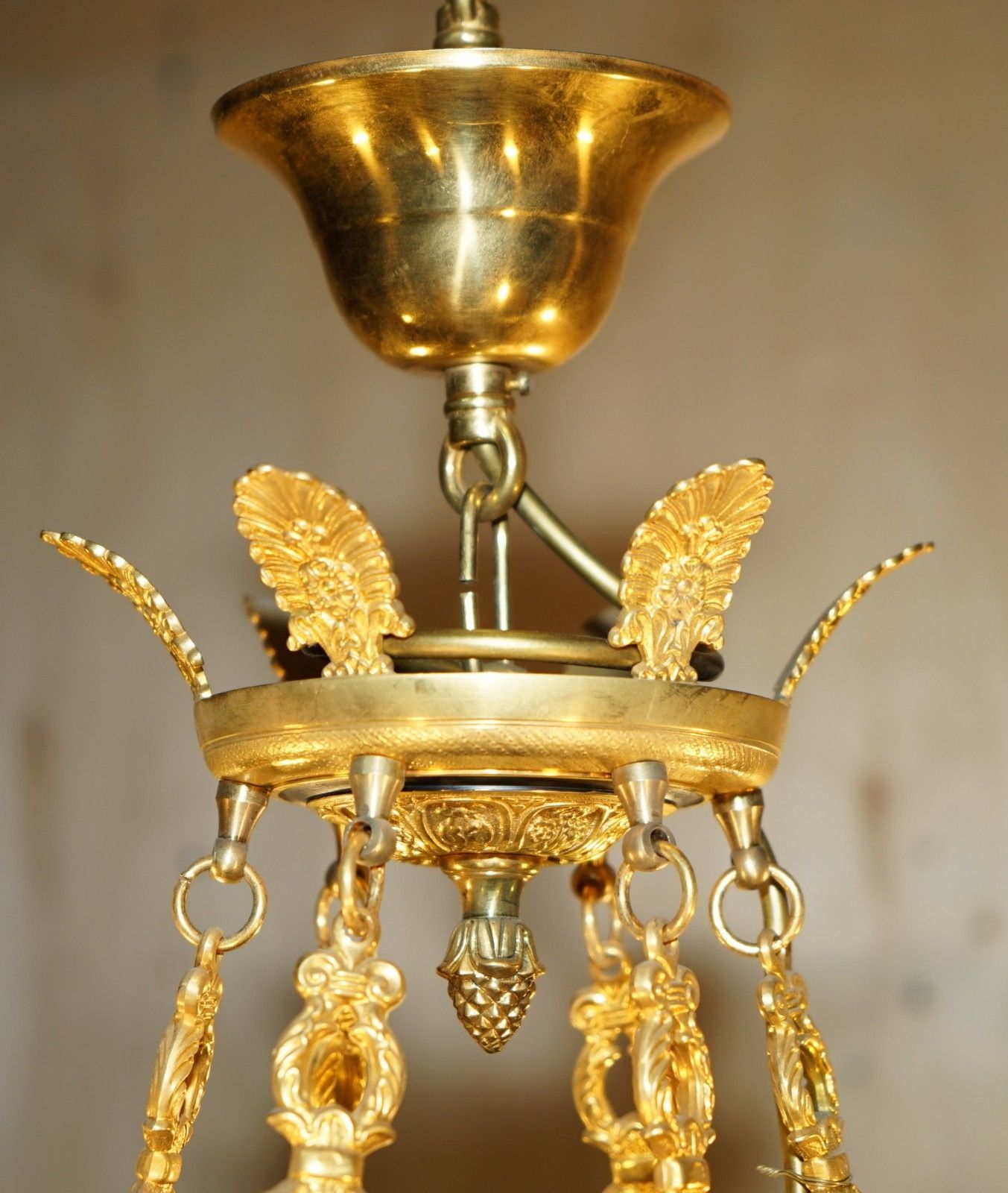 1 Of 4 Rrp £3,995 L'originale Italy 24ct Gold Plated Candle Bronze Chandeliers photo for sale