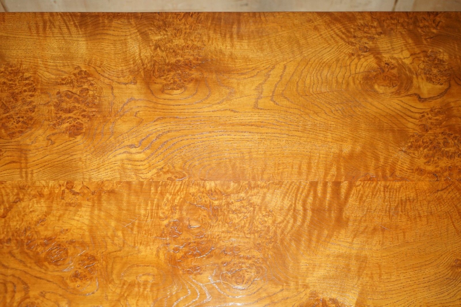 photo vintage Super Rare Circa 1960's Robert Mouseman Thompson Burr & Burl Oak Dining Table
