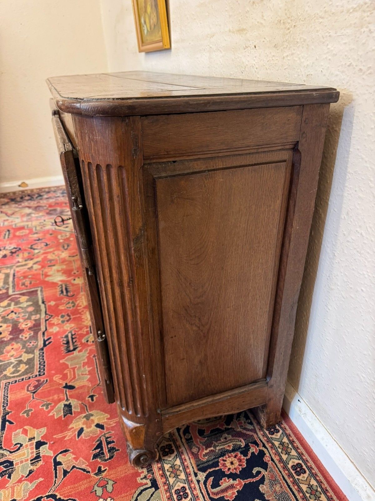 Antique French Country Oak Two Door Cupboard Circa 1870 photo vintage