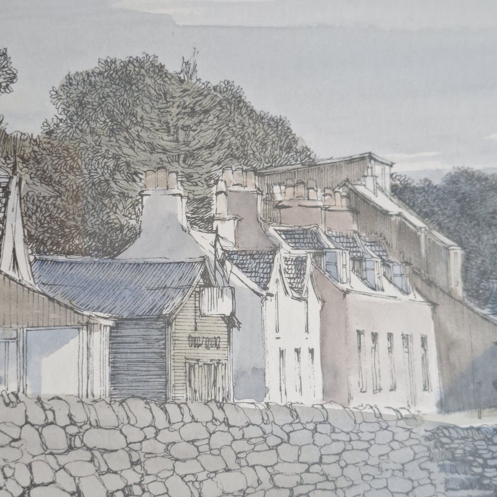 Original Watercolor Painting Dorothy Bruce Kippford Scotland Landscape Art photo for sale