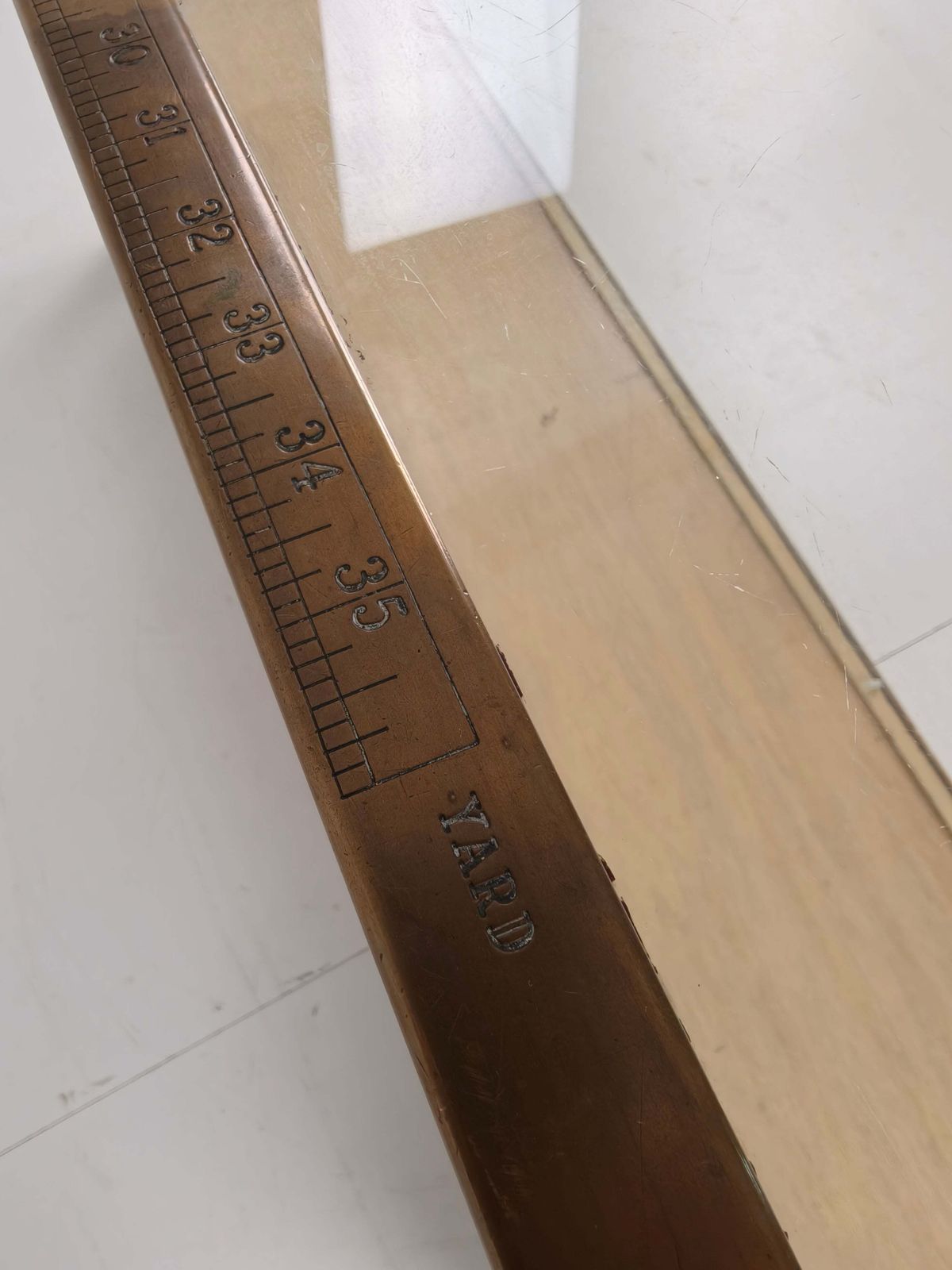 Antique English Brass Store Counter – Slim Model With Yard Measurements photo 1188.0
