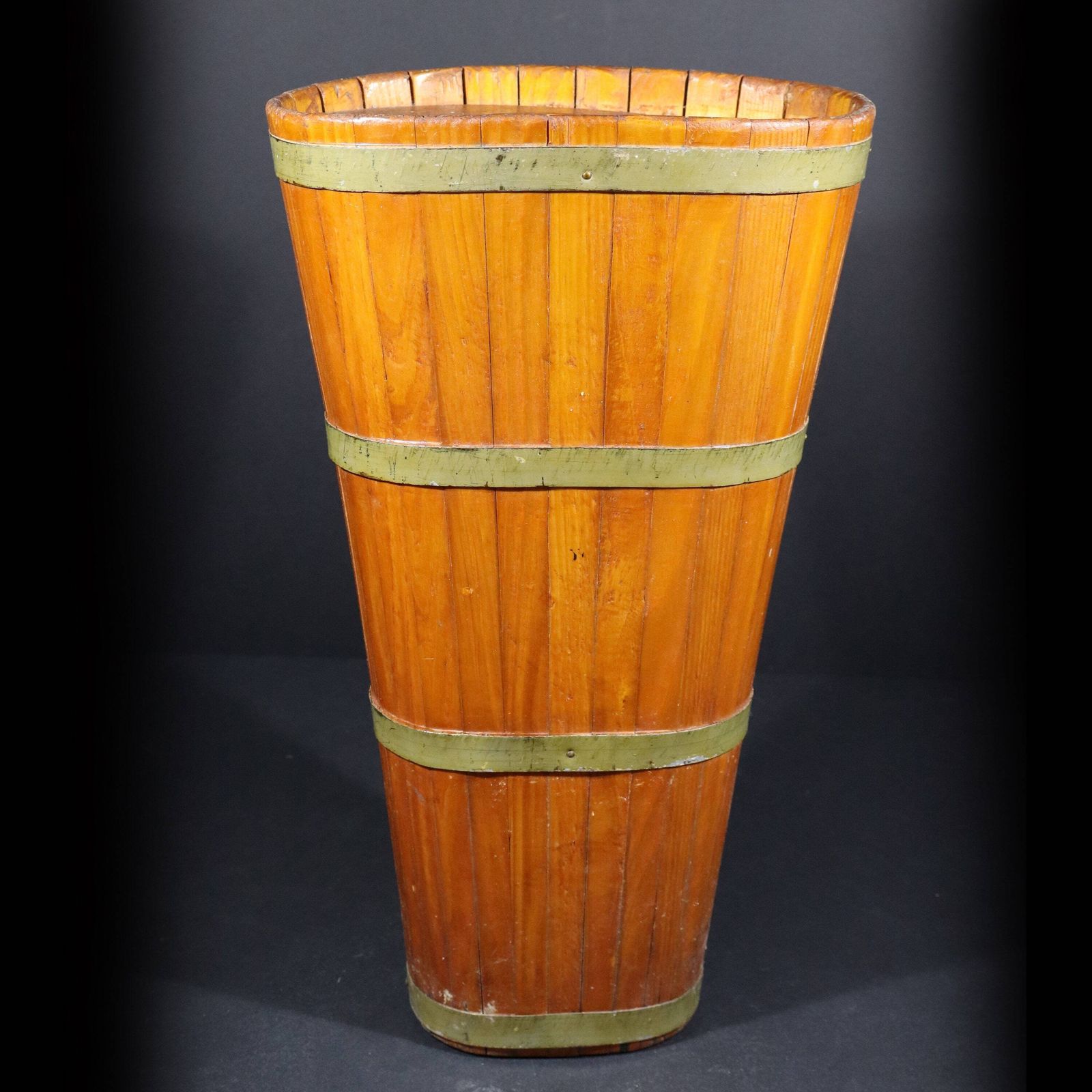 Vintage French Grape Basket, Wood Wine Barrel, Rustic Umbrella Stand photo furniture
