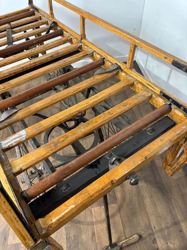 Victorian Wooden & Cast Iron Coffin Cart photo vintage