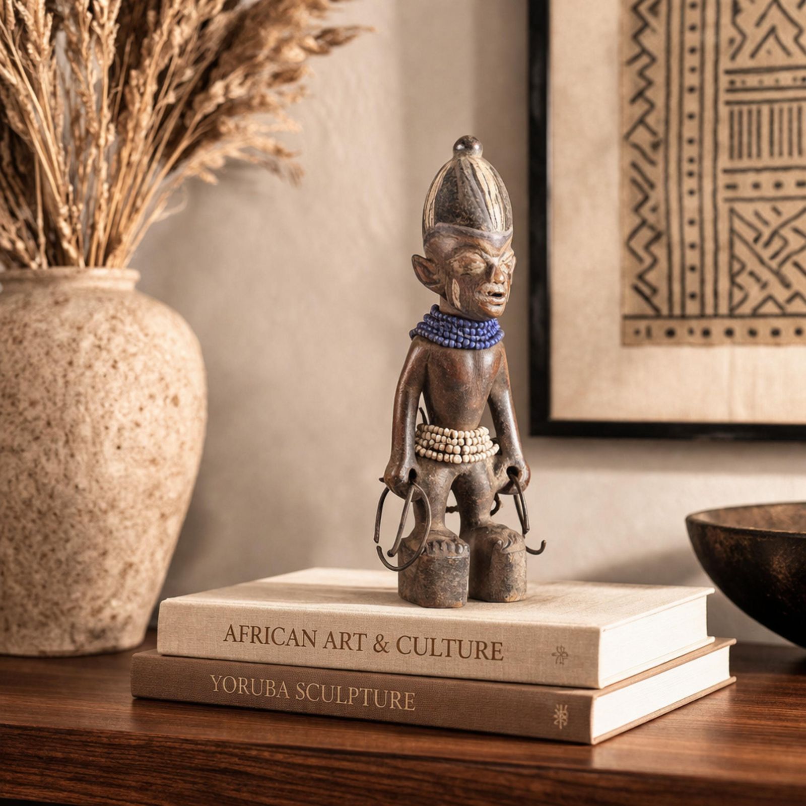 Large Contemporary Carved Stone Family Sculpture On Plinth, Modern Abstract Art photo furniture