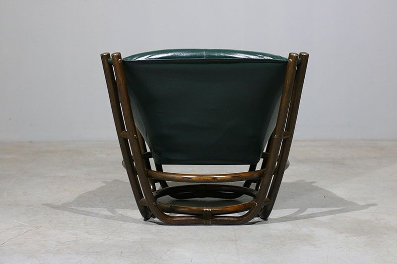 1902.0 Nordic Armchairs In Bamboo And Leather photo