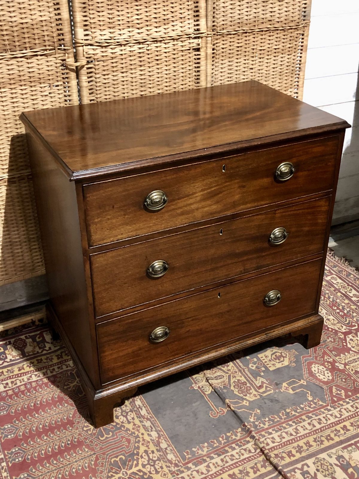 Handsome Small Georgian Mahogany Chest Of Drawers photo vintage