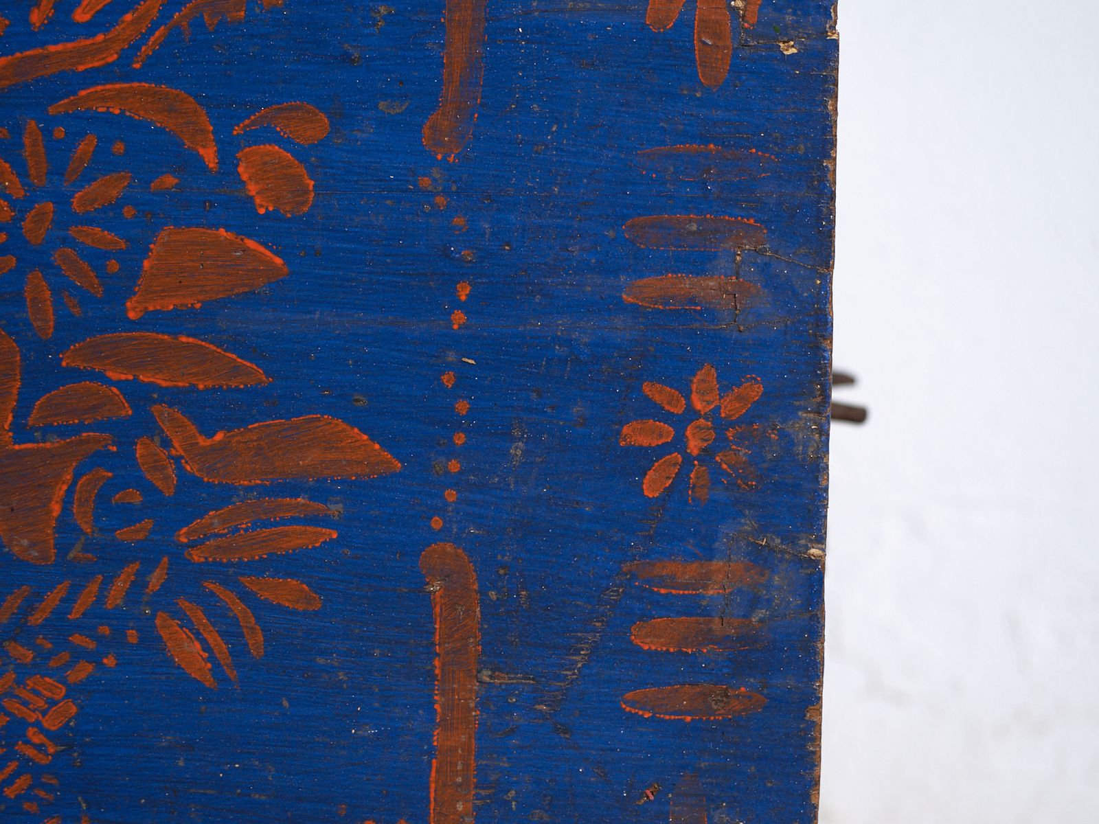 Antique Blue Painted Wooden Chest – Folk Art Blanket Chest – Central Europe C.1900 photo buy