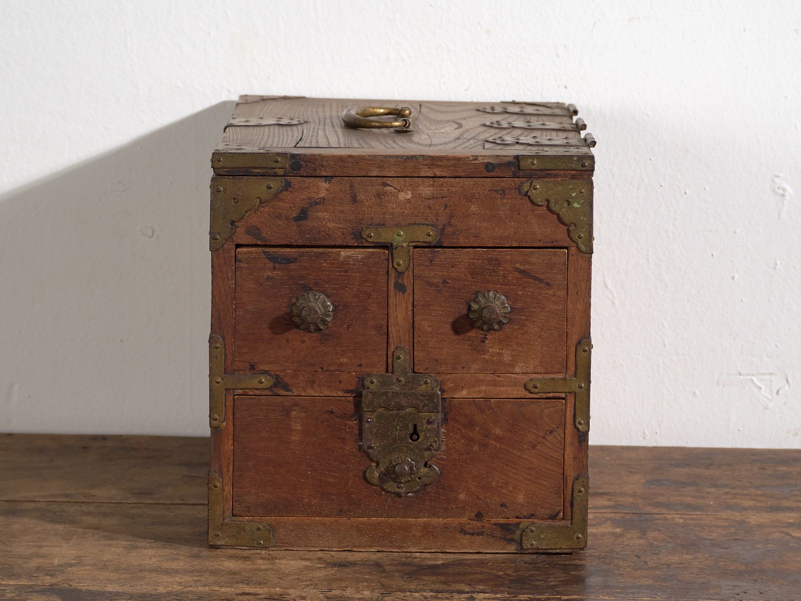 Antique Japanese Storage Box With Drawers And Hinged Lid – Early Showa Period (C.1928) photo buy