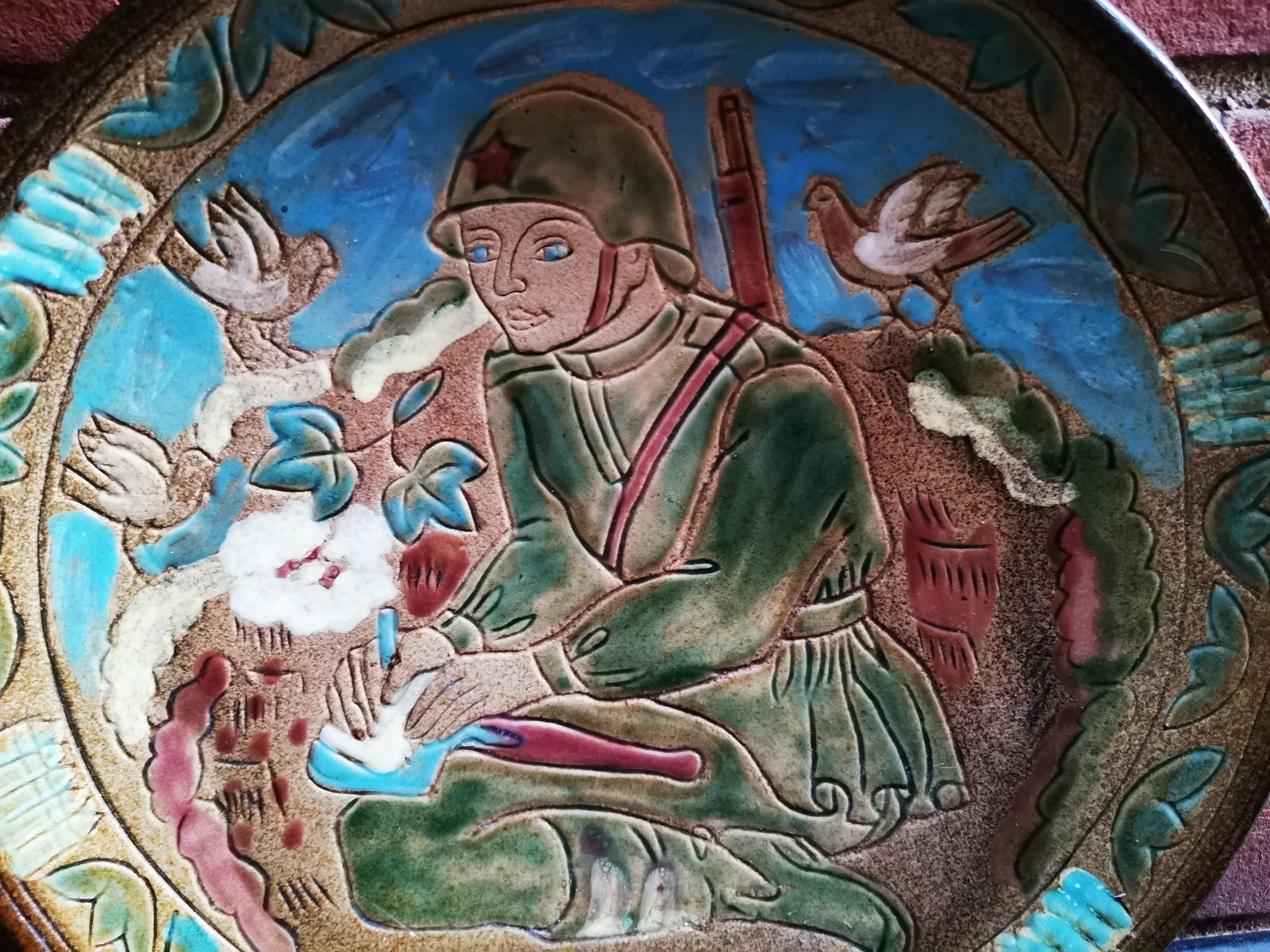 Lksf Lviv Pottery Ww2 Charger, Ukrainian Pottery Charger photo Art