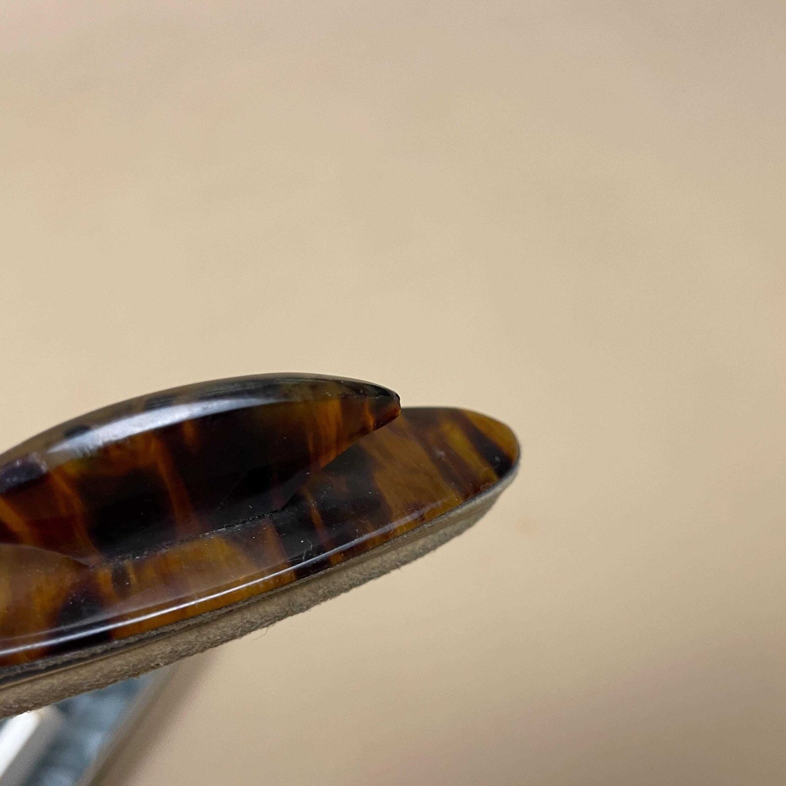 Vintage Nail Buffer Pair Faux Tortoiseshell Plastic Felt Manicure Tools Set X2 Mid Century Vanity Beauty Tools photo vintage