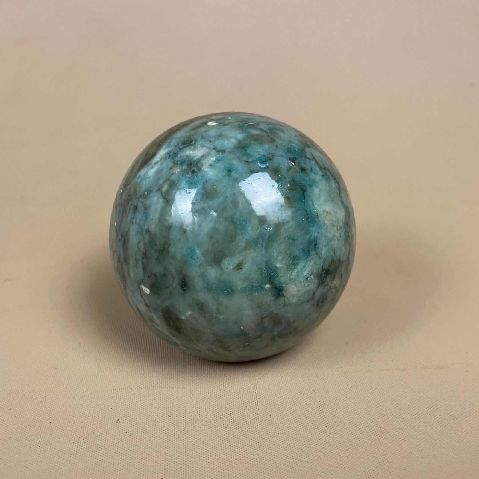 Green Marble Paperweight Natural Polished Decorative Orb Round Ball Ornament Onyx Table Display Decor Desk Stone Sphere Paper Weight photo for sale