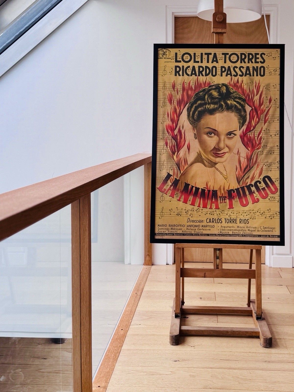 Rare Framed 1952 Movie Poster Argentine Film "La Niña De Fuego" Lolita Torres photo furniture