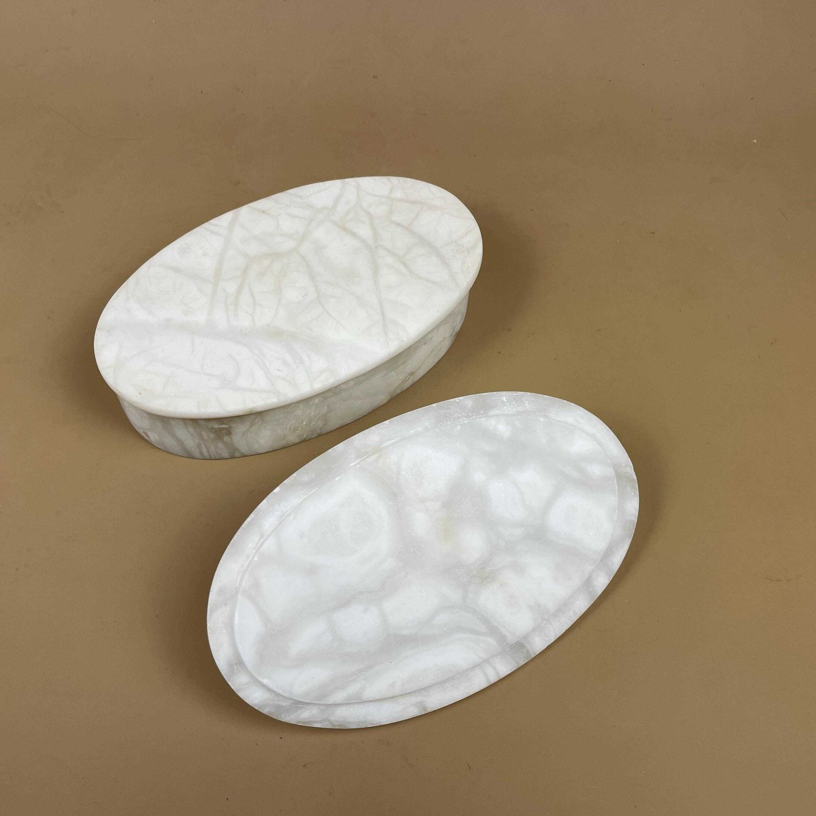 photo for sale White Onyx Trinket Box Marble Lidded Pot Decorative Vanity Storage Keepsake Stone Jewellery Box Bedroom Dressing Table Decor